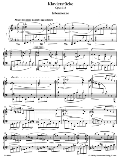 Brahms, Piano Pieces ор.118