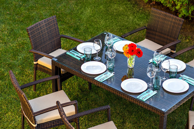 Обеденный комплект  MILANO темно-коричневый на 6 персон