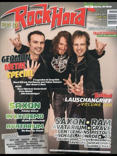 ROCK HARD Magazine November 2015 Hanci Kursch, Kai Hansen, Tobias Sammet, Doro, Saxon Cover ИНОСТРАН