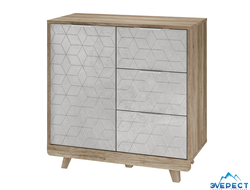 КОМОД &quot;МЕГАПОЛИС&quot; КМ-12 ( дуб каньон/бетон серебро), 818*828*404