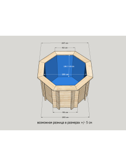 Деревянный бассейн (купель) круглый 155 х 155 см глубина 120 см для бани и сауны
