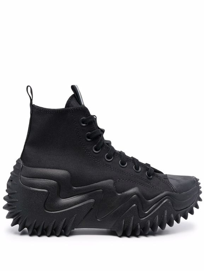 Кеды Converse Run Star Motion (Конверс Ран Стар Моушен) Hi Top Total Black черные высокие