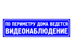 Табличка ВЕДЕТСЯ ВИДЕОНАБЛЮДЕНИЕ 600 х 160 мм на металле