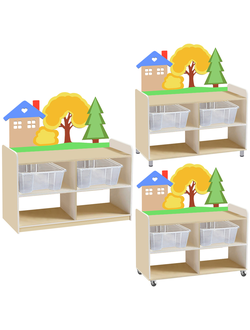 ТУМБА ДЛЯ ИГРУШЕК И ПОСОБИЙ 20 ОДНОСТОРОННЯЯ С 2-МЯ КОНТЕЙНЕРАМИ