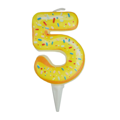 Свеча-цифра пончик 6 см.