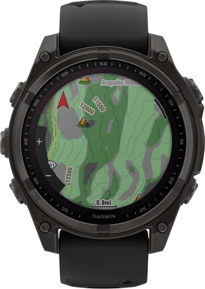 Часы Garmin Fenix 8 —47mm Solar Sapphire Carbon Gray DLC Titanium Black / Pebble Gray