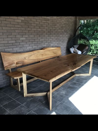 большой стол для веранды из массива