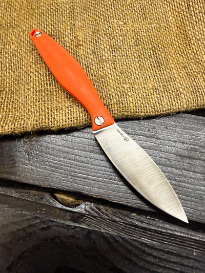 Фрикционный складной нож Канадец Малый сталь AUS10Со, рукоять G10 оранжевый
