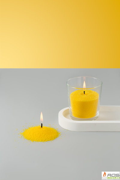 Насыпная свеча "Радость" 7*7 см, цвет "Жёлтый"