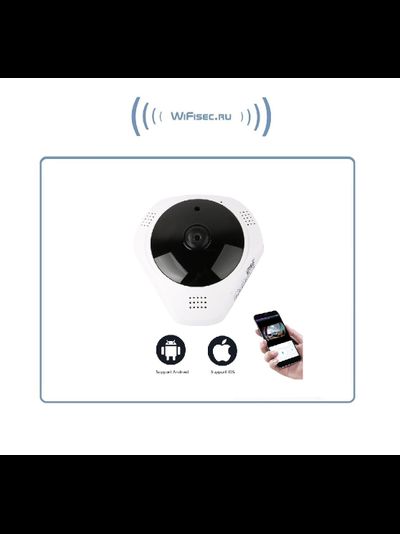 DBPOWER_SS. Потолочная - настенная WiFi видеокамера панорамная с DVR (fish_v380_W),  HD 960P (V380 Pro)