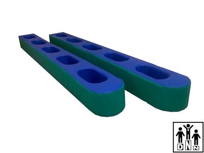 Мягкие модульные Игровые лыжи для эстафеты на 5 человек зеленые / синие