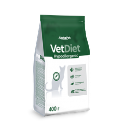 AlphaPet (АльфаПет) Hypoallergenic  сухой корм для кошек при пищевой аллергии, 400 г