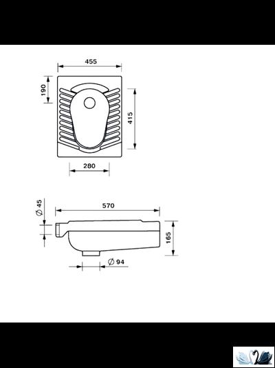 Унитаз Оскольская керамика Чаша Генуя Керамическая 500 х 600 мм, 43301100302