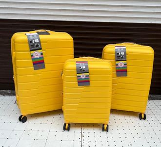 Комплект из 3х чемоданов Impreza Shift Полипропилен S,M,L Желтый
