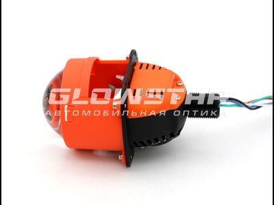 Билед модули M01, 2.5 дюйма, 12v, 5500К, с подсветкой красного цвета Devil Eyes, гаечное крепление (комплект, 2шт)