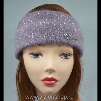 Повязка на голову с бисером Vizio Италия 4528 сиреневая