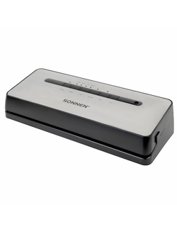 Вакуумный упаковщик SONNEN VS-903, 5 режимов, 12 л/мин, 110 Вт, запаивание до 30 см, сухое/влажное вакуумирование, 456339