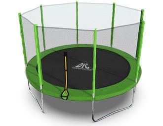 Батут DFC Trampoline Fitness 12FT-TR-LG (3,66 метра) с защитной сеткой зеленый