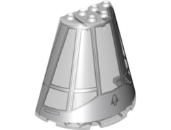 Cone Half 8 x 4 x 6 with Millennium Falcon Cockpit Pattern 2, Trans-Clear (47543pb05 / 4631449 / 4631451 / 6279752)