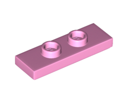 Plate, Modified 1 x 3 with 2 Studs Double Jumper, Bright Pink (34103 / 6217796 / 6426728)