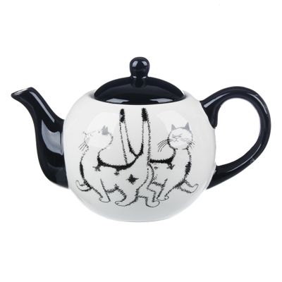 ЧАЙНИК ЗАВАРОЧНЫЙ КЕРАМИЧЕСКИЙ 580 МЛ, 18Х11Х11 СМ, MILLIMI &quot;ЧЕРНЫЙ КОТ&quot;