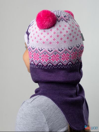 Шапка-шлем "Сказка" 22101-01, цвет баклажановый р. 48-50