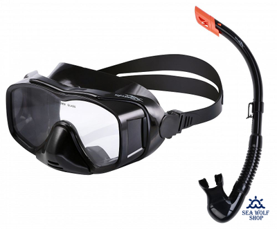 Маска для дайвинга с клапаном + Трубка для дайвинга LightSwim набор LSM 27/SN 11