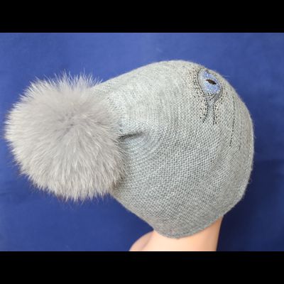 Женская шапка кошка с помпоном Vizio Италия 5562