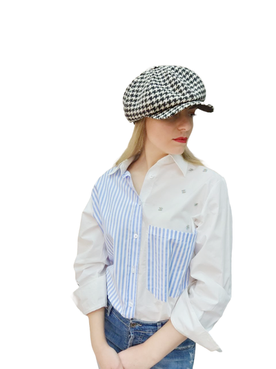 шерстяная кепка гусиная лапка