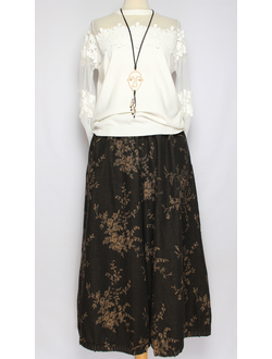 ДЖЕМПЕР  "Рукав сетка"  белый до р.46