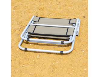 Пляжное кресло-шезлонг КЕДР Dolphins алюминий, цвет зеленый/бежевый/красный