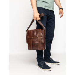 Кожаная мужская сумка Moncalvo Premium brown (арт. 5081-53)
