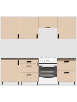 Кухня Эконом 1,8 метра (600х600х600) Цвет: Фон бежевый/Фон бежевый