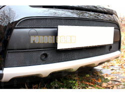 Защита радиатора Kia Soul 2017-2019 (2 части) black с парктроником