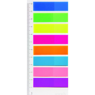 Клейкие закладки Attache Selection пластиковые 8 цветов по 25 листов 45х12 мм на линейке