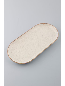 Блюдо овальное 30 см фарфор цвет бежевый