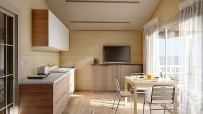 Гостевой домик 42 м2 из клееного бруса