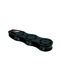 Палубный органайзер Ronstan Серия 60 RF61831 на 3 шкива Ø60мм 1000/2000кг из черного ацеталя под трос Ø14мм для судов до 14м