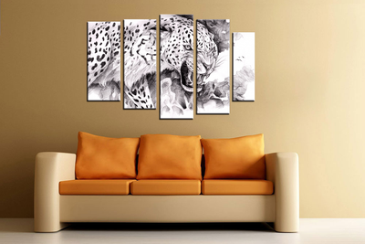 Модульная картина "Оскал зверя"