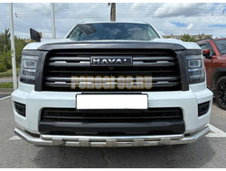Защита передего бампера двойная с перемычками Папа Тюнинг d60/42 для Haval H5 2024-