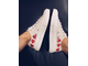 Кеды Converse Play Comme des Garçons белые много сердечек 162975C