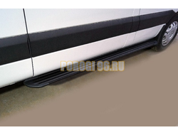 Порог алюминиевый ''Slim line Black'' 2020 мм (правый) ТСС для Sollers Atlant (L1H1) 2023-