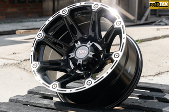 Комплект дисков R17 9,0J ET-40 5*150 TUFF A.T. T-01 Черный с полированным ободом (R606)