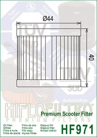 Масляный фильтр HIFLO FILTRO HF971 для Suzuki (16510-05240, 16510-45H10)
