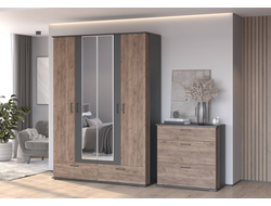 Шкаф Даллас 4-4818 Графит/Дуб Крафт Табачный