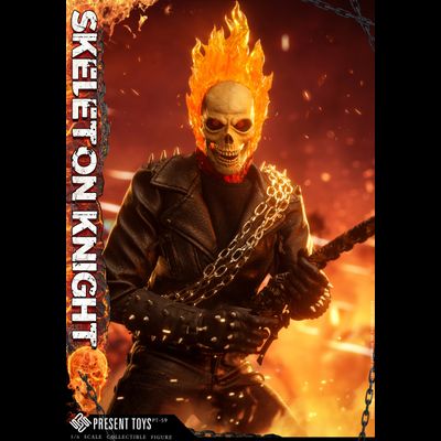 ПОСЛЕ ОБЗОРА - Призрачный Гонщик (Николас Кейдж, Ghost Rider) - Коллекционная ФИГУРКА 1/6 scale Skeleton Knight (PT-sp59) - PRESENT TOYS
