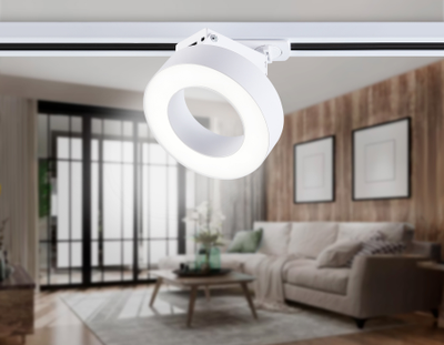 Трековый однофазный светодиодный светильник GL 6866 WH белый LED 15W 4200K D115*80