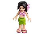 Friends Martina, Lime Wrap Skirt, Dark Pink and White Swimsuit Top, Bright Pink Flower, n/a (frnd199)