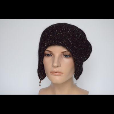 Шапка ушанка черная вязаная Vizio Италия 8022