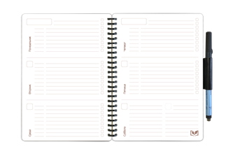 Многоразовый зож ежедневник, формат А5 (148 х 210 мм). Обложка из картона с защитным покрытием (квадро)